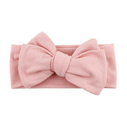 Solid Ribbed Cotton Baby Headband Big Bow Double Layers Knotted Headwraps Newborn Boys Girls Elastic Hair Bands Accessories