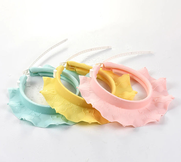 Baby Bath Cap Adjustable Hair Wash Hat For Kids Ear Protection Baby Shampoo Cap Boys Girls Head Cover Cute Flower Shape Hat