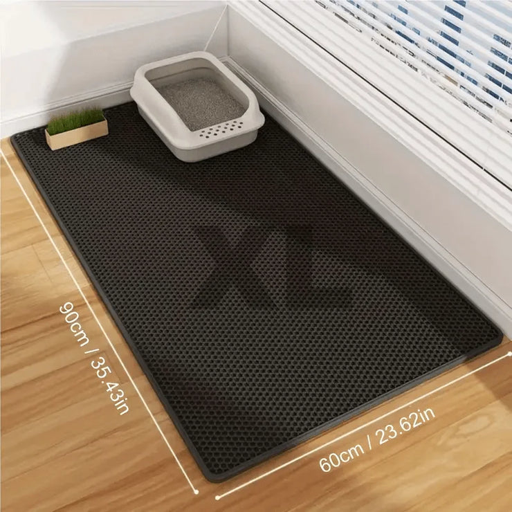 Double-layer EVA cat litter mat, splash-proof mat, cat litter basin filter and water leakage control sand pad, washable, easy