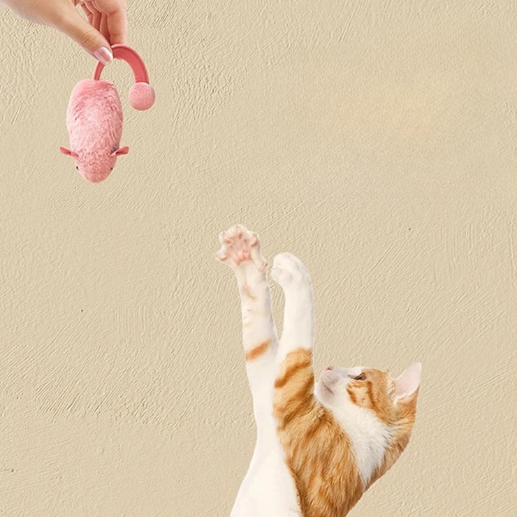 New Interactive Mouse Plush Cat Chew Toys Boredom Interactive Plush Toys Kitten Game Indoor Plush Mice Luminous Toys For Cats