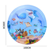 Water Sensory Play Mat Thickened Inflatable Water Mat For Cat And Dog Pet Playmat With Fish Sea Ocean Theme Sensory Toy Water