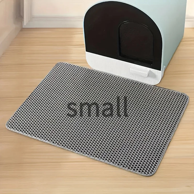 Double-layer EVA cat litter mat, splash-proof mat, cat litter basin filter and water leakage control sand pad, washable, easy