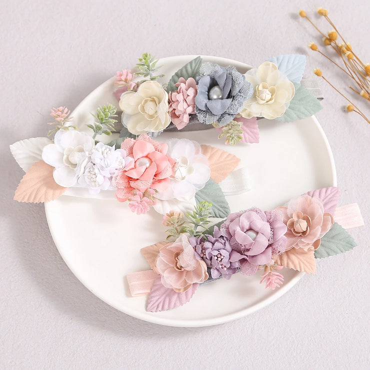 Baby Headbands for Toddlers Infant Beautiful Artificial Flowers Hair Bands for Baby Girls Sweet Cute Head Bands Hair Accessories