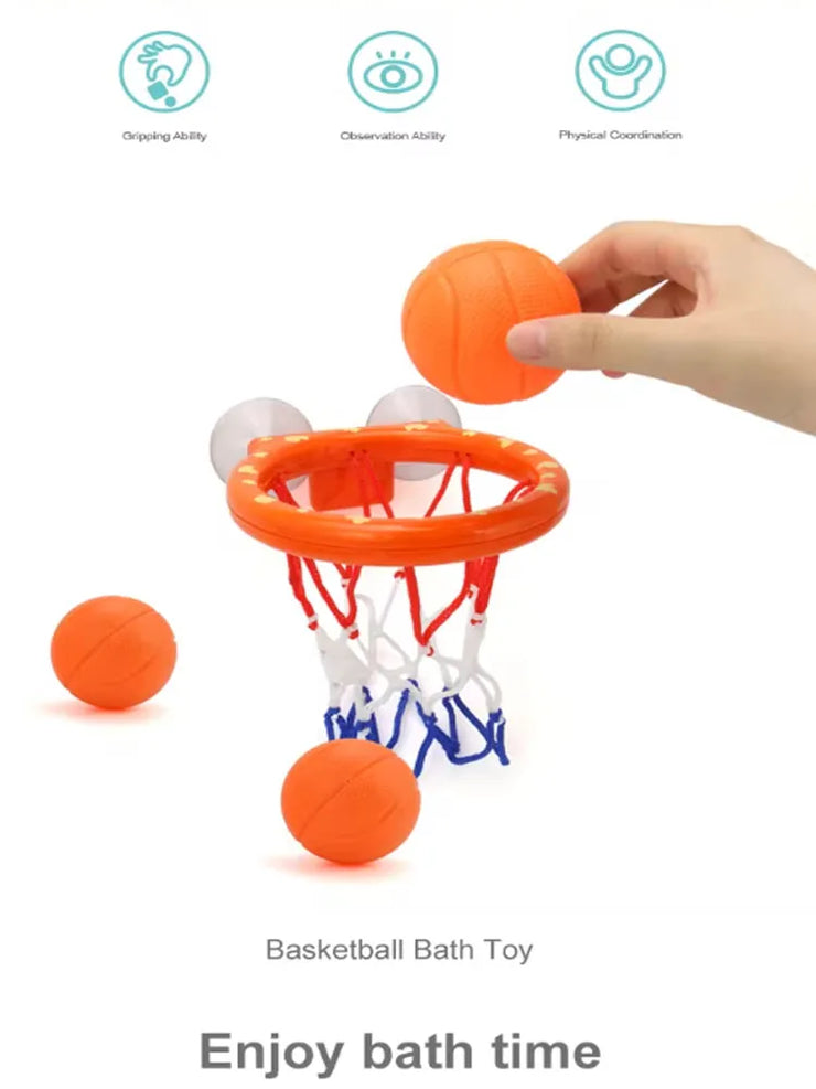 Baby Bath Toy Toddler Boy Water Toys Bathroom Bathtub Shooting Basketball Hoop with 3 Balls Kids Outdoor Play Set Cute Whale
