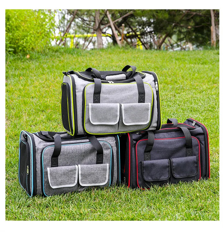 Pet Bag 1PC Cats and Dogs Chest Breathable Folding Portable Trolley Double Shoulder Handheld Crossbody Outdoor Bag Pet Products