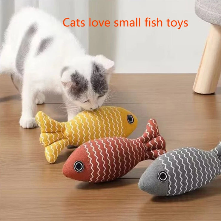 Cat for toy self high boredom resistant bite clean teeth linen fish grinding teeth fun cat toy simulation fish toy pet supplies