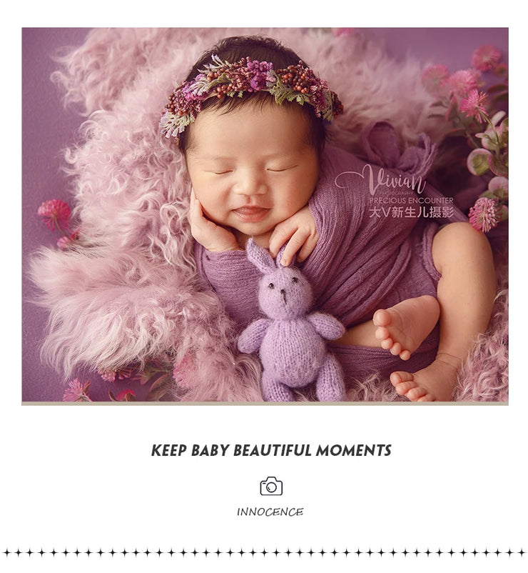 Baby Head Flower Photography Props Adjustable Artificial Flower Shooting Headband Newborn Photo Bow Pearl Headgear Accessories