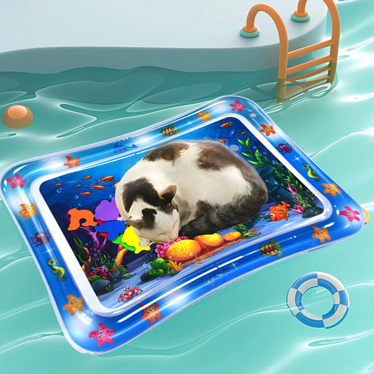 Water Sensory Play Mat Toy Thickened Inflatable Water Mat For Cat And Dog Water Sensor Mat Water Sensory Playmat With Fish Sea