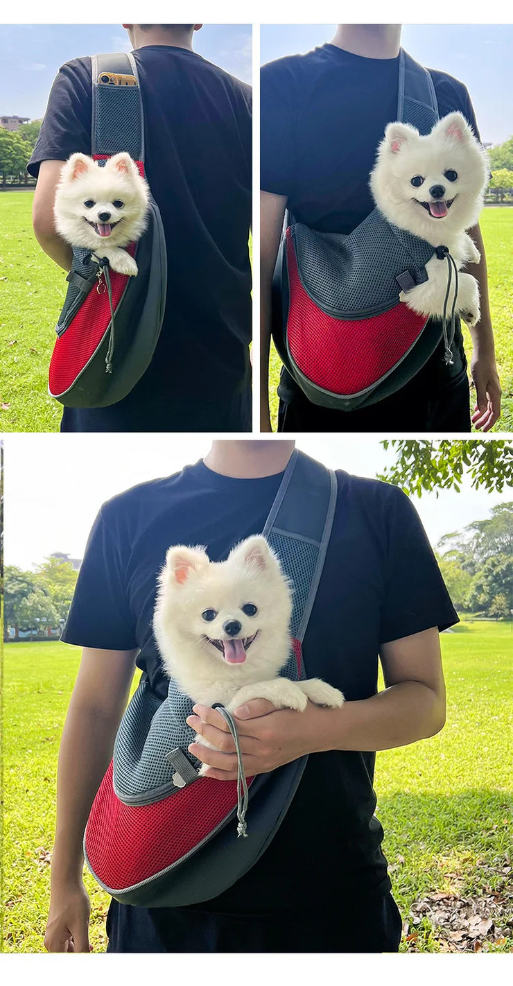 Pet Cat Dog Carrier Backpack Travel Tote Shoulder Bags Mesh Sling Carry Pack Pet Carrying Supplies Crossbody Shoulder Bag