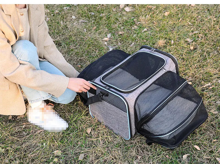 Pet Carriers Backpack Portable Breathable Foldable Shoulder Bag Cat Dog Carrier Bags Outgoing Travel Pets Handbag Transport Bag