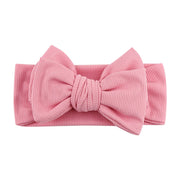 Solid Ribbed Cotton Baby Headband Big Bow Double Layers Knotted Headwraps Newborn Boys Girls Elastic Hair Bands Accessories