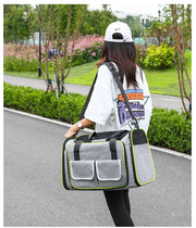 Pet Bag 1PC Cats and Dogs Chest Breathable Folding Portable Trolley Double Shoulder Handheld Crossbody Outdoor Bag Pet Products