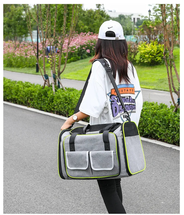 Pet Bag 1PC Cats and Dogs Chest Breathable Folding Portable Trolley Double Shoulder Handheld Crossbody Outdoor Bag Pet Products