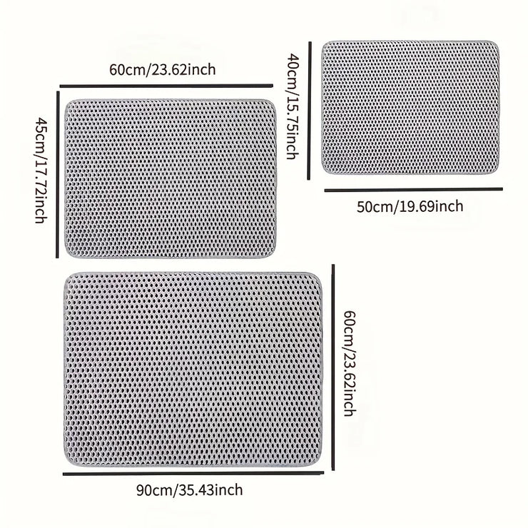 Double-layer EVA cat litter mat, splash-proof mat, cat litter basin filter and water leakage control sand pad, washable, easy