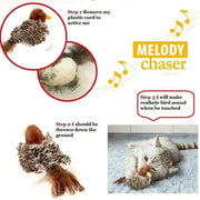 Interactive Cat Toys Electric Squeaky Simulation Bird Plush Cats Pets Teasing Toys with Feather Catnip Kitten Chirping Bird Toys