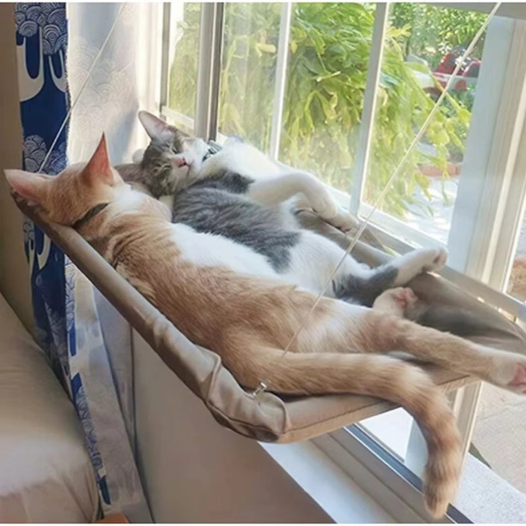 Soft cat window hammock Comfortable perch for cat naps Firmly mounted, Load-bearing, perfect for saving space