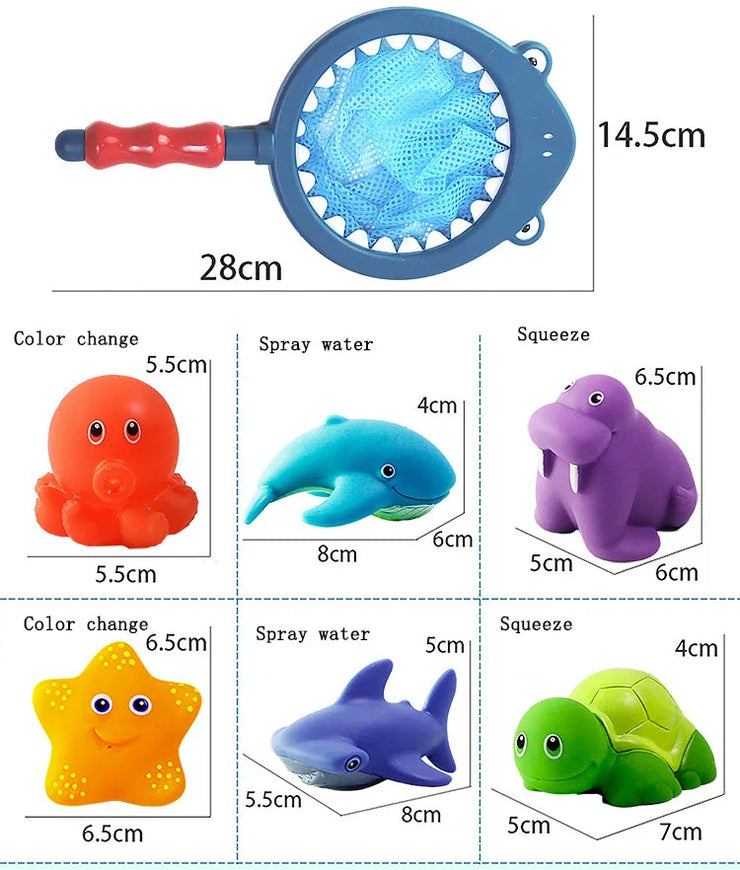 Baby Bath Toys Bathtub Colorful Toys Waterproof Bath Toys for Toddler Infant Boys Girls 0~3years Gift