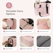 Pet Carrier Pack Cat Corssbody Bag Outgoing Travel Dog Carry on Handbag with Removable Liner Holds for Cats and Small Dogs