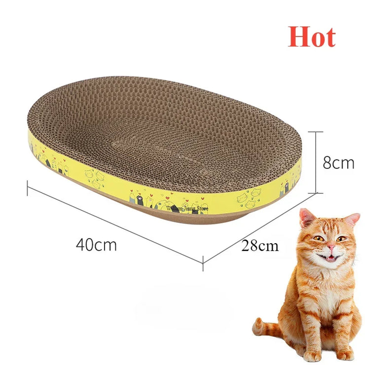 Cat Scratching Board Protective Furniture Claw Grinding Toys Pet Bed for Cat Stuff Oval Corrugated Paper Accessories Cats Nesk