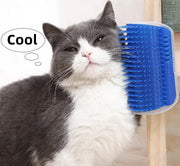 Cat Self Groomer with Catnip Wall Corner Scratcher Comb Soft Grooming Massage Brush Toy Scratch Massager Tool for Kitten Puppy