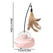Electric Interactive Cat Toy Cat Toys with Feather Cat Teaser Wand Rechargeable Electric Sensing Pet Toys for Chasing
