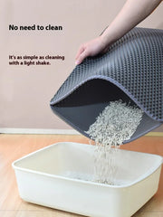 90x60CM Large Cat Litter Mat Waterproof Double Layer Non Slip Litter Box Tray Pad Washable Durable Pet Toilet Training Mat