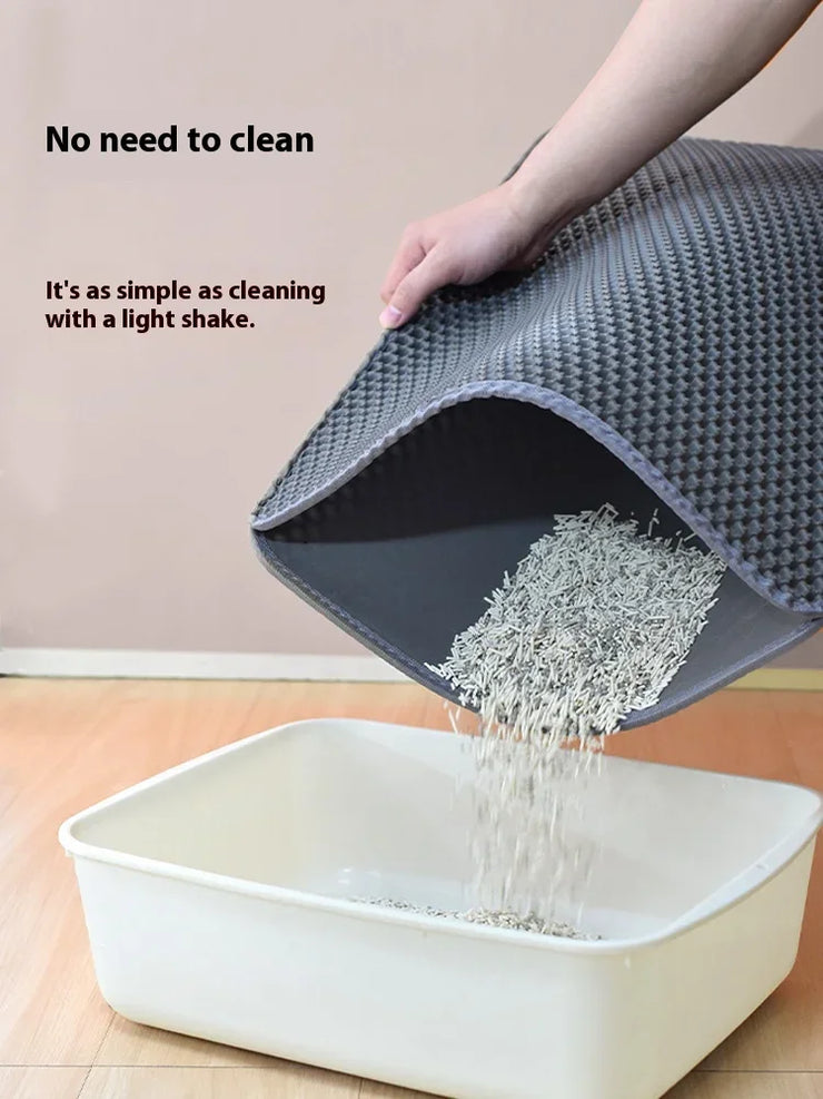 90x60CM Large Cat Litter Mat Waterproof Double Layer Non Slip Litter Box Tray Pad Washable Durable Pet Toilet Training Mat