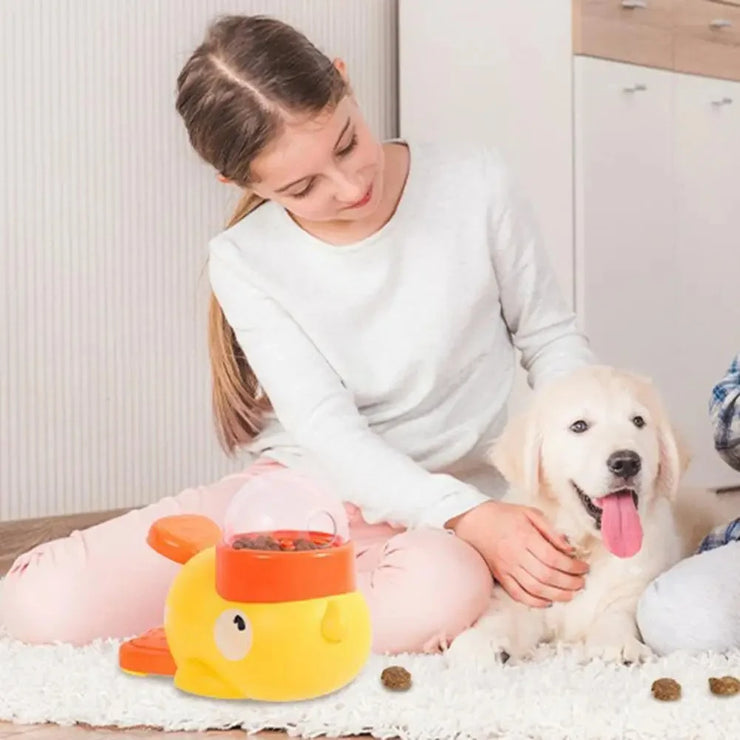 Dog Puzzle Feeder Interactive Pet Food Treat Dispenser Cartoon Duck Design Pet Snack Feeder for Dog Training Mental Enrichment