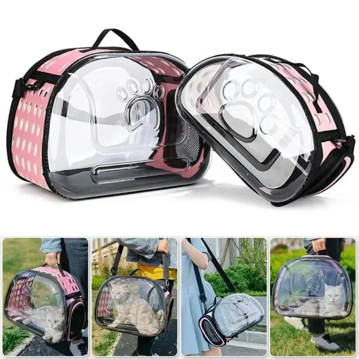 Pet Shoulder Crossbody Bag  Breathable and Portable Pet Outing Cat Backpack Outdoor Travel Handbag, Small Dog Folding Bag