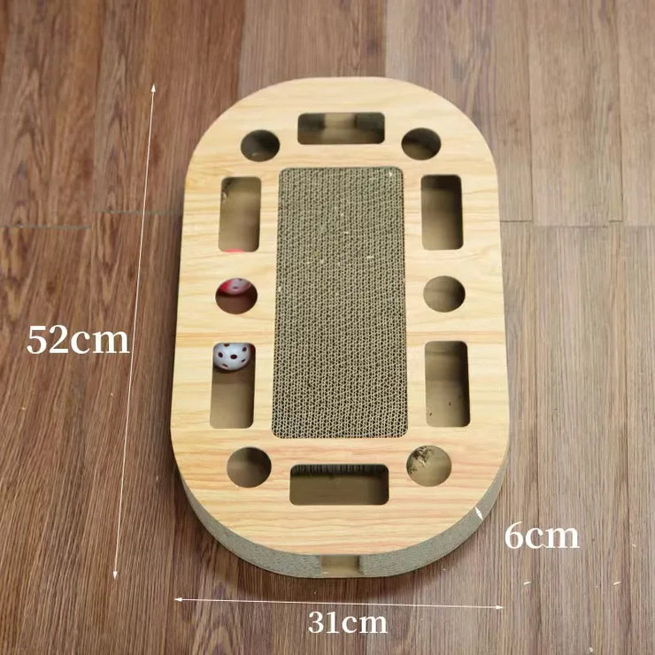 Cat scratching board durable cat bed with scratching mat with Double bell ball cat toy