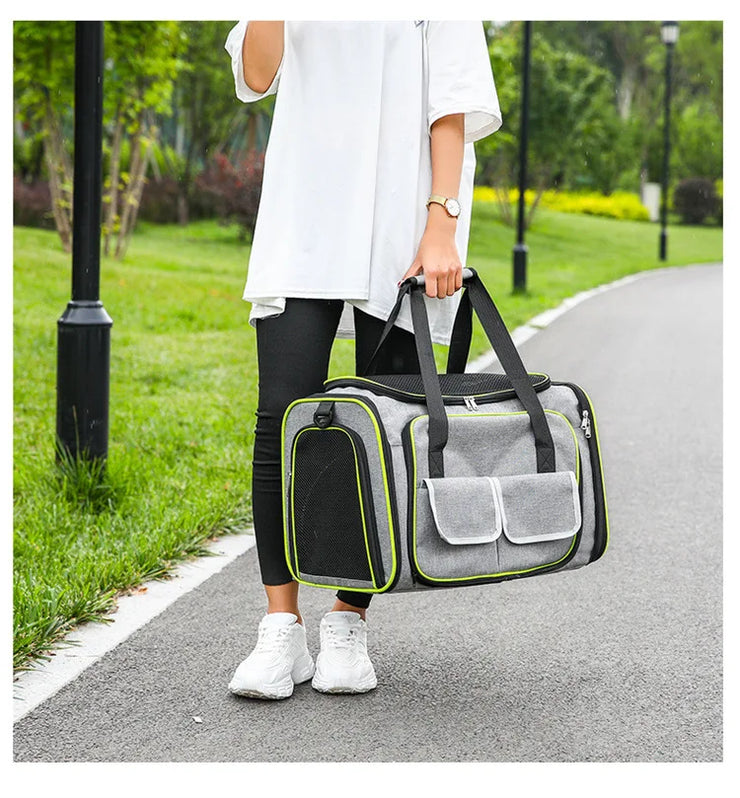 Pet Bag 1PC Cats and Dogs Chest Breathable Folding Portable Trolley Double Shoulder Handheld Crossbody Outdoor Bag Pet Products