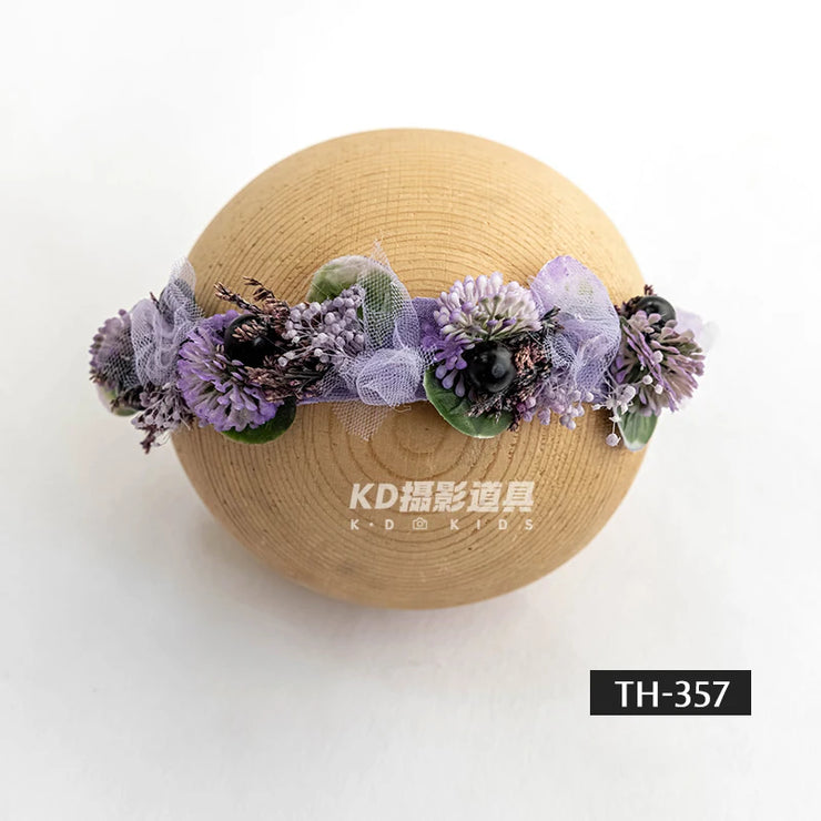 Baby Head Flower Photography Props Adjustable Artificial Flower Shooting Headband Newborn Photo Bow Pearl Headgear Accessories