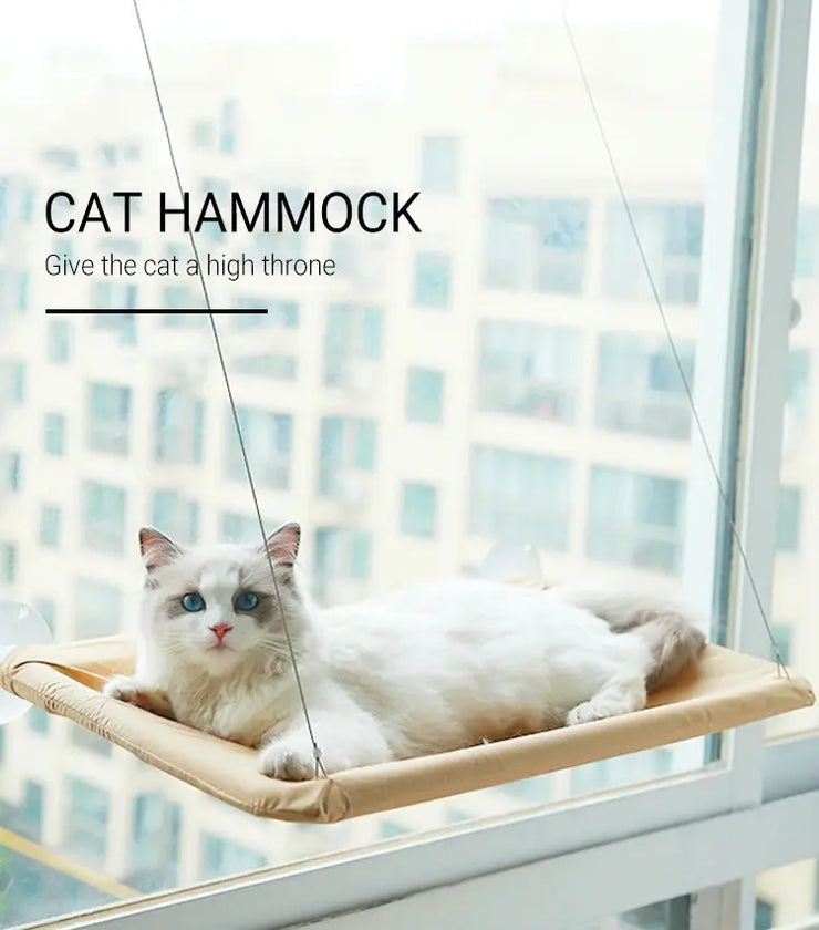 Foldable Cat Window Perch Bed Hammock Cat Window Wall Perch Hammock Seat with 4 Strong Suction Cups