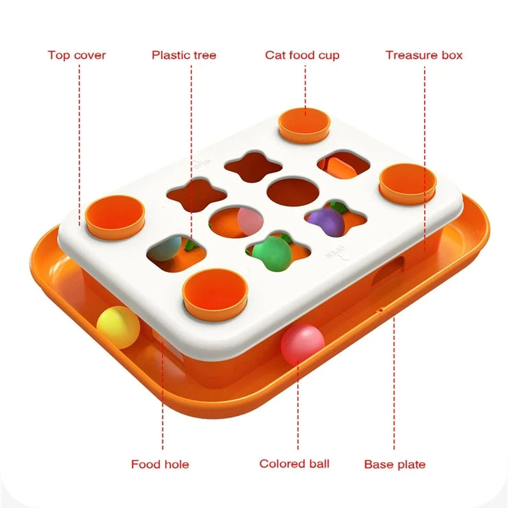 Cat Puzzle Toys Level 2 Slow Food Dispenser Funny Feeder Toy Kitten Balls Stimulation Treat Mental Treasure Box Interactive Game
