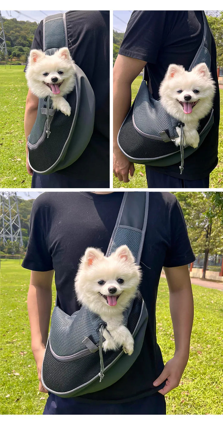 Pet Cat Dog Carrier Backpack Travel Tote Shoulder Bags Mesh Sling Carry Pack Pet Carrying Supplies Crossbody Shoulder Bag