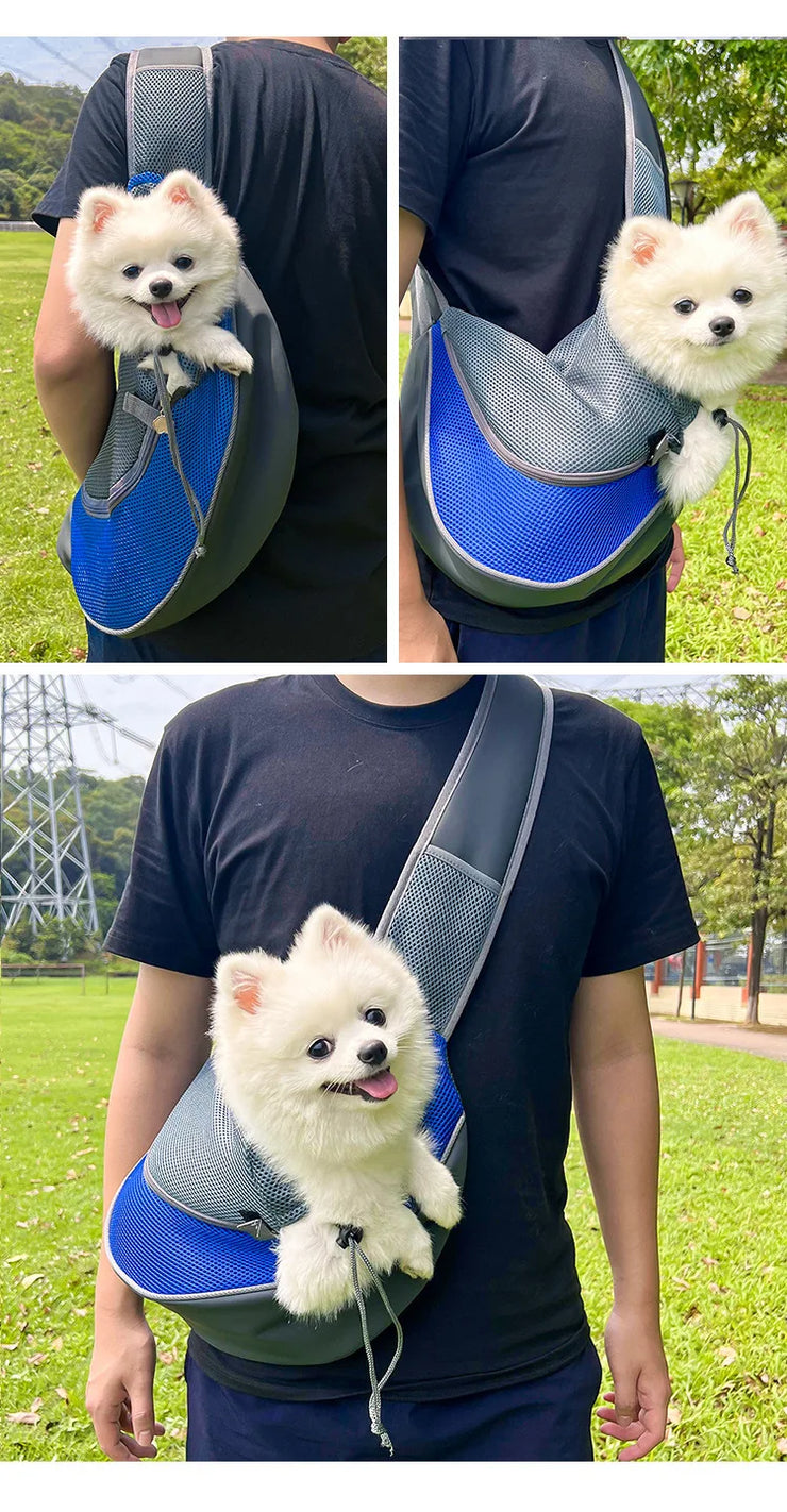 Pet Cat Dog Carrier Backpack Travel Tote Shoulder Bags Mesh Sling Carry Pack Pet Carrying Supplies Crossbody Shoulder Bag