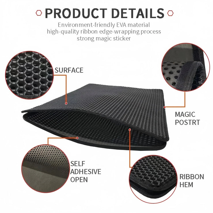 Double Layer Cat Litter Mat with Waterproof Non-Slip Washable Pet Litter Box Mat Sand Trapper Clean Pad Durable Bed Mat