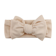 Solid Ribbed Cotton Baby Headband Big Bow Double Layers Knotted Headwraps Newborn Boys Girls Elastic Hair Bands Accessories