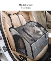 Portable Foldable Pet Car Carrier Double Fixed Three-Door Dogs and Cats Car Seat Car Mat Removable and Washable