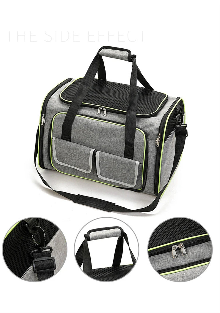 Pet Bag 1PC Cats and Dogs Chest Breathable Folding Portable Trolley Double Shoulder Handheld Crossbody Outdoor Bag Pet Products