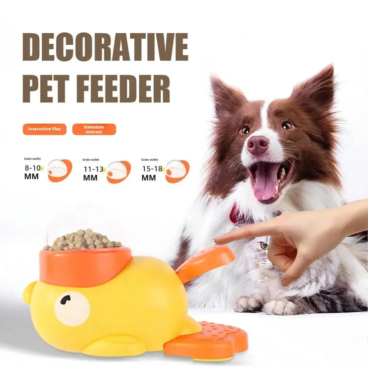 Dog Puzzle Feeder Interactive Pet Food Treat Dispenser Cartoon Duck Design Pet Snack Feeder for Dog Training Mental Enrichment