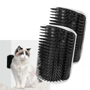 Cat Self Groomer with Catnip Wall Corner Scratcher Comb Soft Grooming Massage Brush Toy Scratch Massager Tool for Kitten Puppy