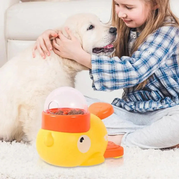 Dog Puzzle Feeder Interactive Pet Food Treat Dispenser Cartoon Duck Design Pet Snack Feeder for Dog Training Mental Enrichment