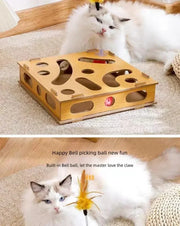 New Cat Maze Toy Cats Maze Box Funny Feeder Multi Hole Interactive Cat Toys Kitten Balls Stimulation Mental Box Interactive Game