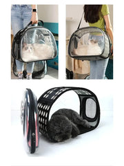 Pet Shoulder Crossbody Bag  Breathable and Portable Pet Outing Cat Backpack Outdoor Travel Handbag, Small Dog Folding Bag