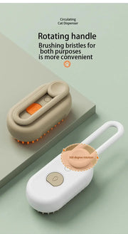Cat Dog Pet Spray Massage Brush One Button Steam Spray Folding Rotatable Floating Hair Bath Hair Removal Brush Comb