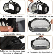 Pet Cat Carrier Bag for Travel Breathable Handbag Puppy Cats Bag Transparent Portable Shoulder Strap Bag for Small Pet Cats Dog