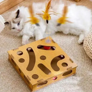 New Cat Maze Toy Cats Maze Box Funny Feeder Multi Hole Interactive Cat Toys Kitten Balls Stimulation Mental Box Interactive Game