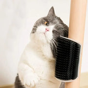 Cat Self Groomer with Catnip Wall Corner Scratcher Comb Soft Grooming Massage Brush Toy Scratch Massager Tool for Kitten Puppy