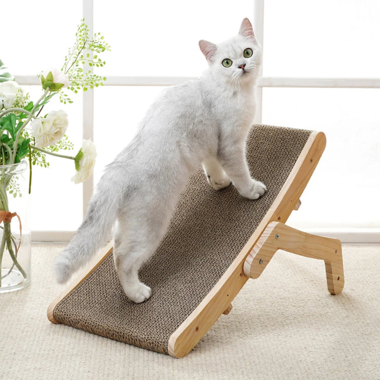 Cat Scratcher Board Wooden Frame Detachable Scrapers Bed 3 In 1 Scratching Post Anti-Scratch Toys Training Grinding Claw Cats